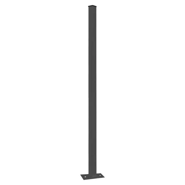 Palo quadrato in acciaio FERRO BULLONI Palo Quadro c/piastra 50x50 - H1108mm antracite H 111 cm