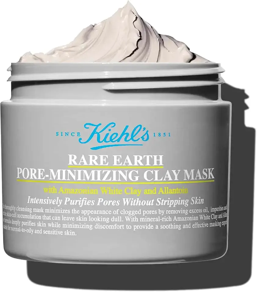 Kiehl's Rare Earth Pore Minimizer Face Mask, with Bentonite and Amazonian White Clay and Allantoin, Oil Absorbing Facemask for Normal to Oily Skin - 4.2 fl oz