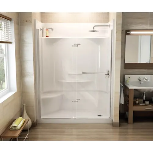Essence 60L x 30W x 80H in. 2-in-1 Shower Kit - Shower Stall with Right Drain Shower Base and Shower Wall Surround (No Door)
