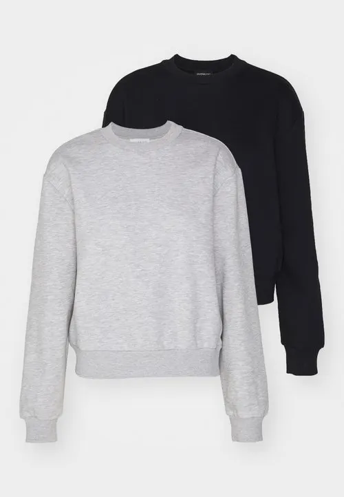2 PACK - collegegenser - black/mottled light grey