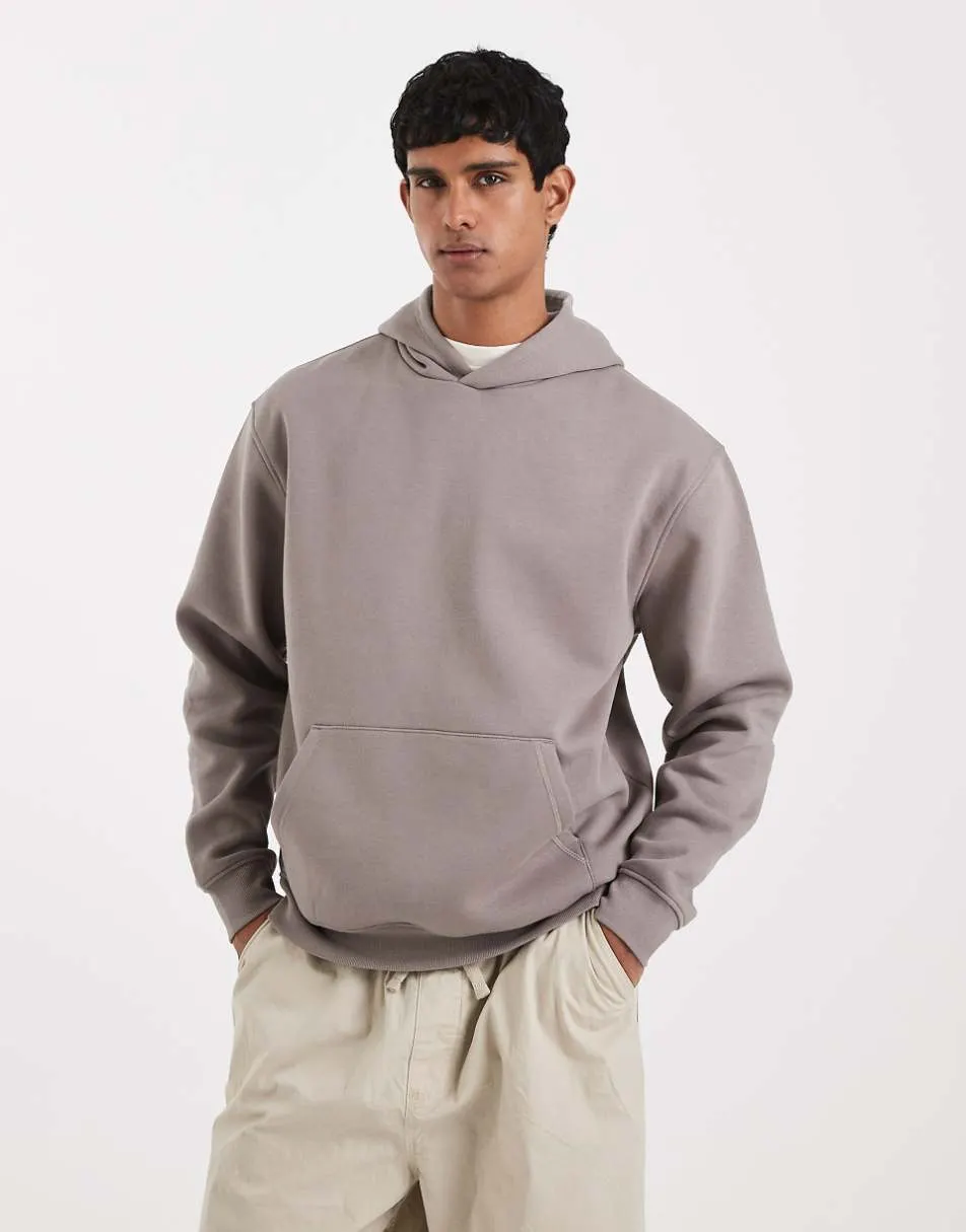 ASOS DESIGN essentials relaxed fit hoodie in dark stone