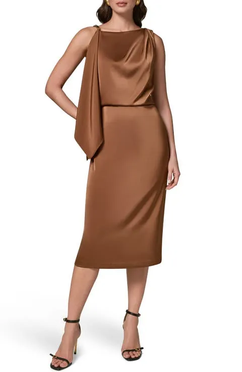 Donna Karan New York Drape Sheath Midi Dress