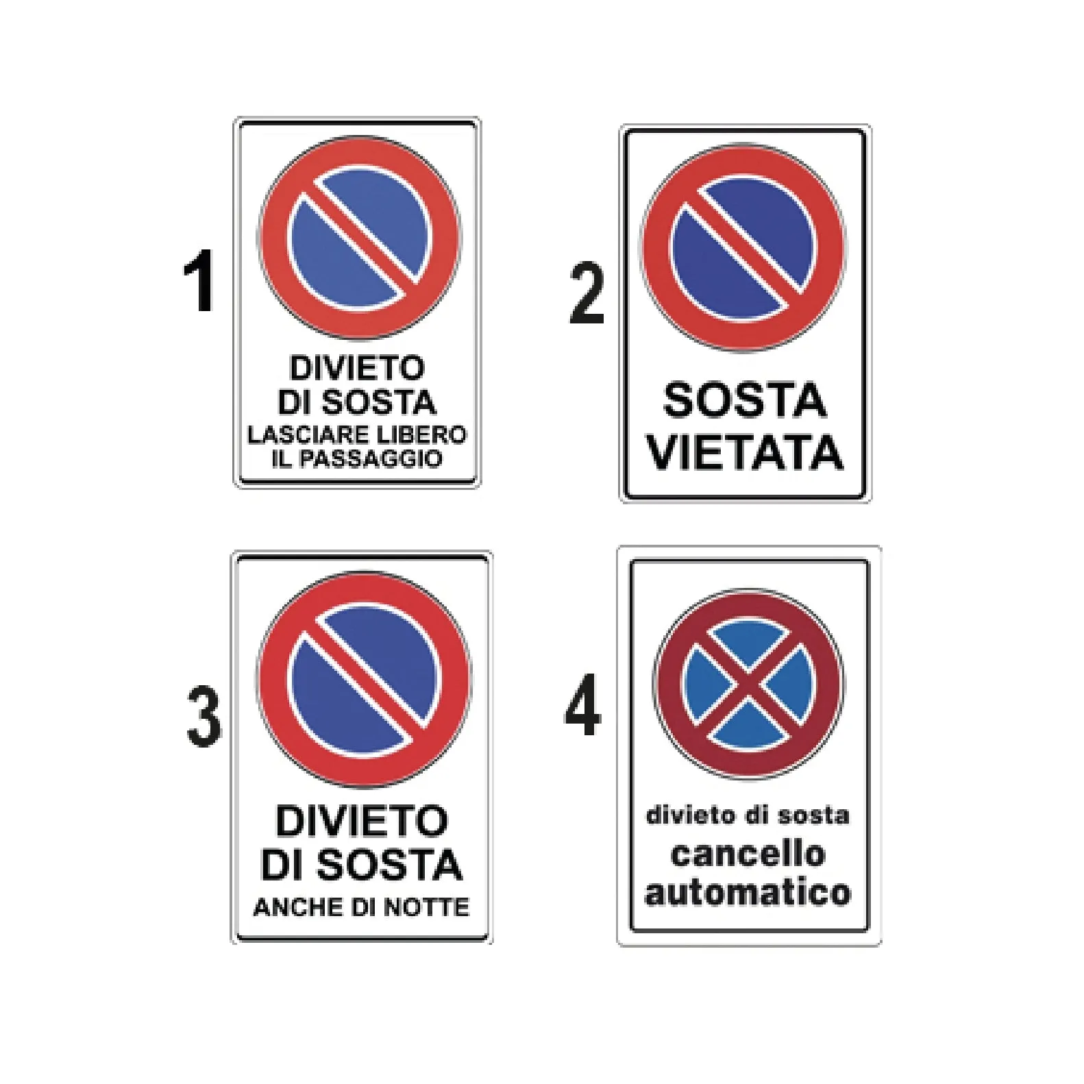 Cartello passo carrabile sosta vietata 20x30 cm