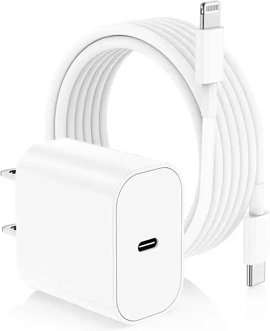 iPhone Fast Charger,Type C Wall Charger Block Plug and 10ft USB C to Lightning Charging Cable Cord Long,Power Adapter Cube Brick Box for Apple iPhone 14 Pro Max/14 Plus/14/13/12 Mini/11/XS Max/XR/iPad