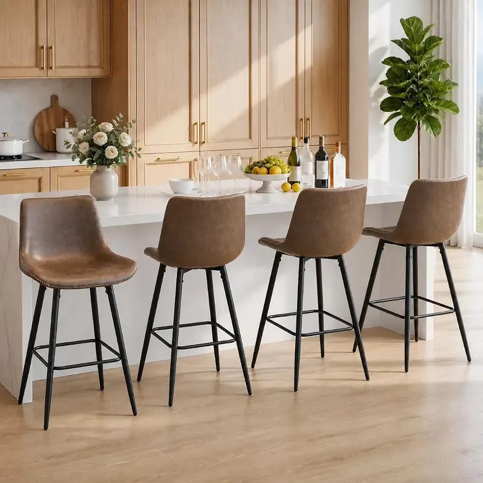 Garvee Bar Stools Set of 4, Counter Height Bar Stools