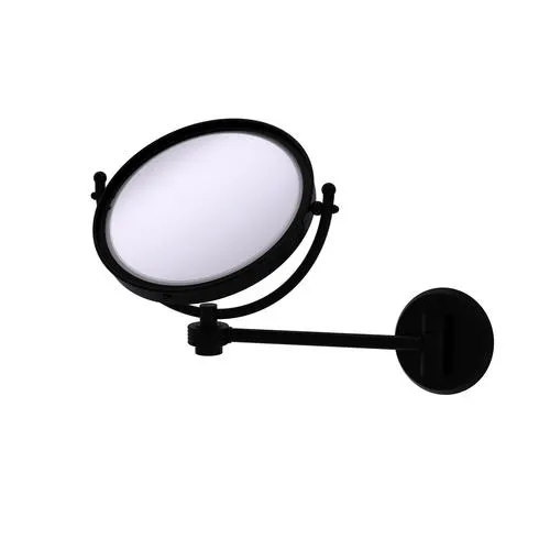 Allied Brass 8" Wall Mounted Magnifying Makeup Mirror with Grooved Accents