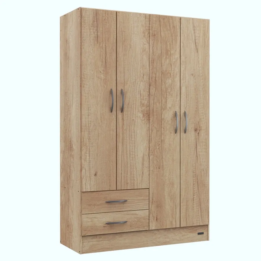 Placard Mosconi 4 Puertas 2 Cajones Pack Bambu (Neb Nat)