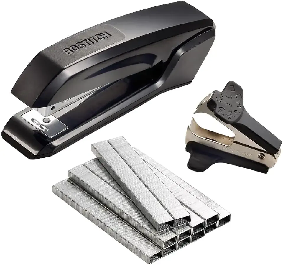 Bostitch Office Ascend 3 in 1 Stapler Value Pack, 20 Sheet Capacity, Includes 5000 Staples, Integrated Remover & and Extra Staple Remover, Staple Storage Compartment, Assorted Colors (Colors May Vary)