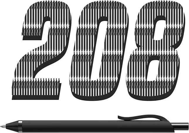 InkSlick 208 Pack Black Pens - Bulk Pens, Medium Point Ballpoint Pens, Smooth Ink, 1.0MM Retractable Click Pen for Waitress, Server, Office Bla…