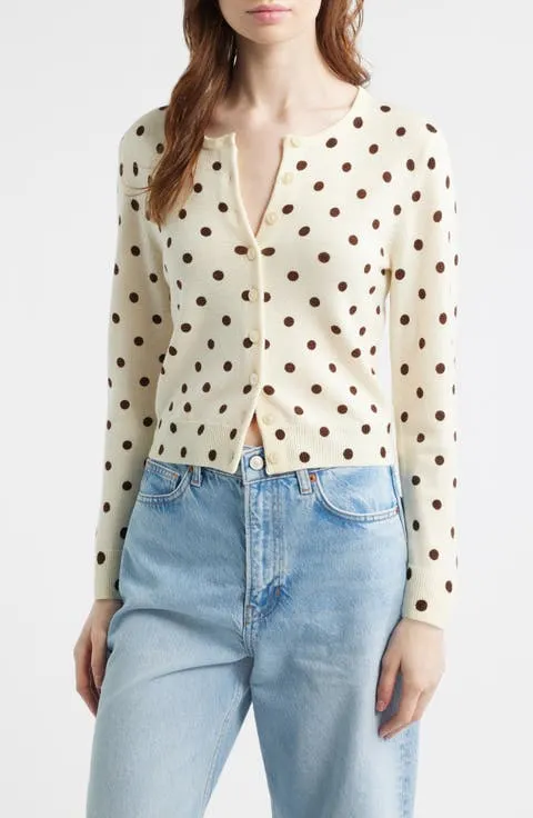Bernadette Polka Dot Wool Cardigan