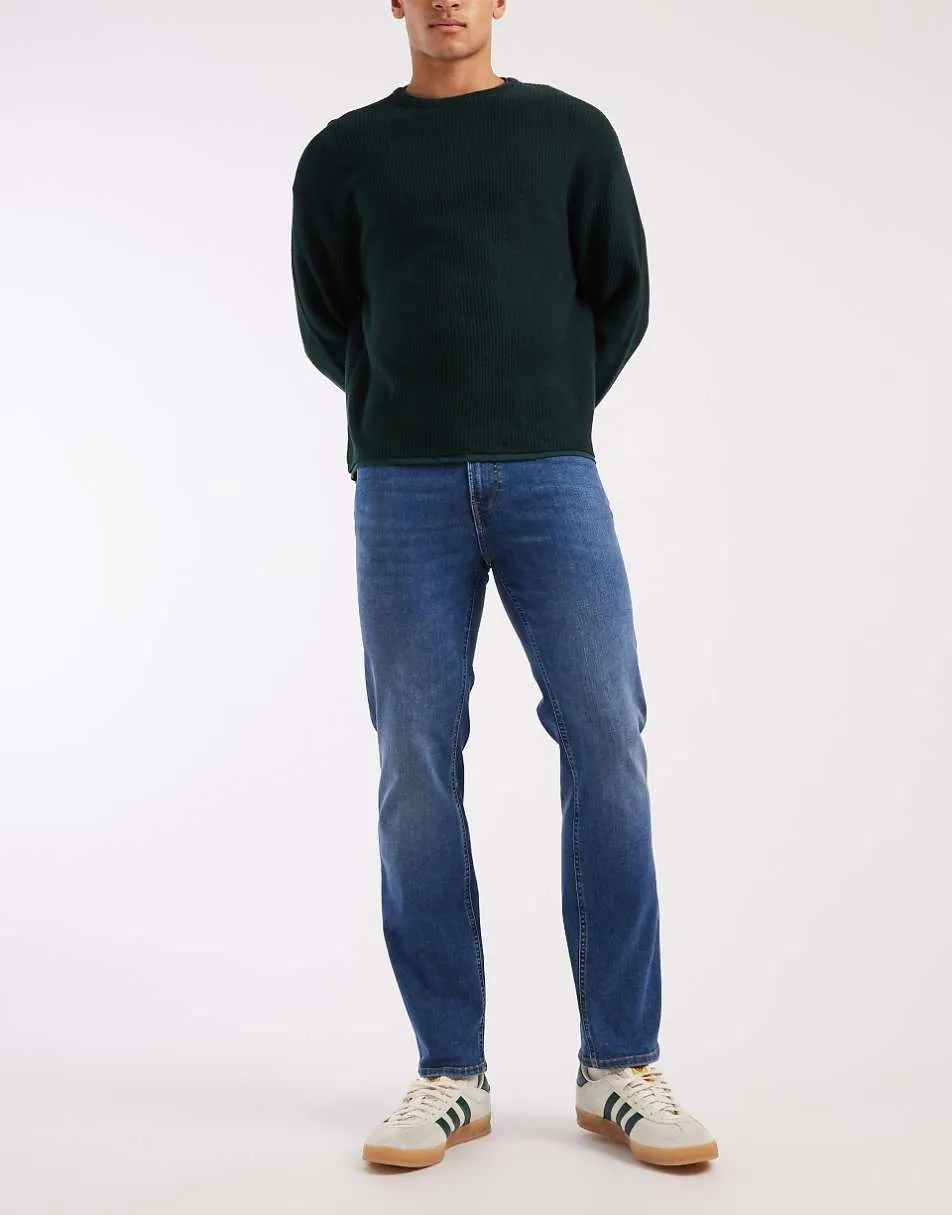 Jack & Jones Clark regular fit jeans in mid blue