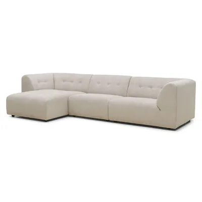 Hoekbank Vint links corduroy rib cream