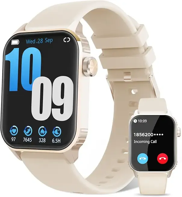 Smart Watches for Women, 120 Sports Modes Smartwatch with 1.83 inches HD Display, Heart Rate/Sleep Monitor, IP67 Waterproof, Bluetooth Call & Music Control for iPhone/Android Rose Gold