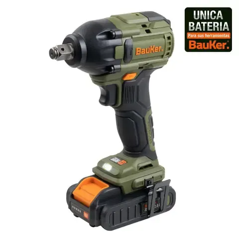 Llave de Impacto 1/2" 20V (No Incluye Baterías, Ni Cargador), Bauker