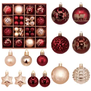 Juego de 44 adornos para árbol de Navidad, Juego de bolas navideñas irrompibles, Colgantes navideños, Adornos navideños, Regalos navideños