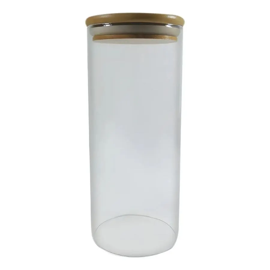 Frasco de Vidrio Otten SY-R6515 500 ml Tapa Bambú 6.5x15 cm