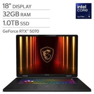 MSI Crosshair 18 HX AI 18" Gaming Laptop - Intel Core Ultra 9 275HX - NVIDIA RTX 5070 - 2560x1600 - 32GB RAM - 1TB SSD - Windows 11 Home
