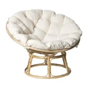 Rotan loungestoel Papasan - naturel - ø100x80 cm