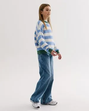 Gebreide trui met strepen, oversized fit