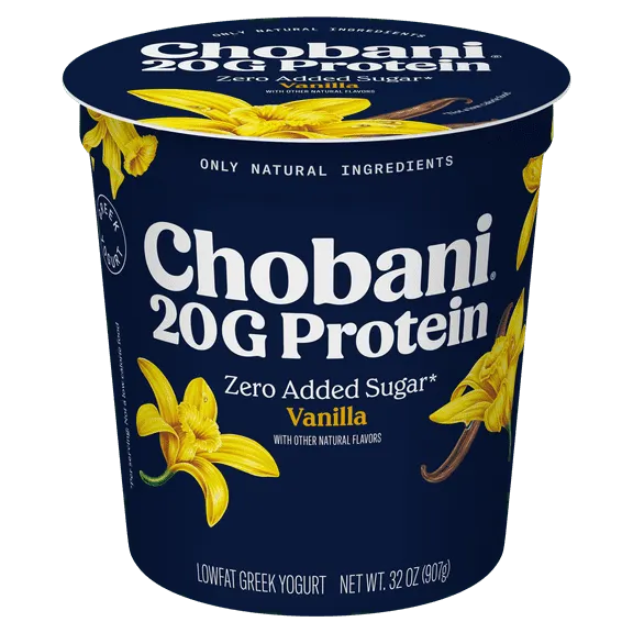 Chobani 20G Protein Low-Fat Greek Yogurt Vanilla 32oz Tub $6.27 19.6 ¢/oz