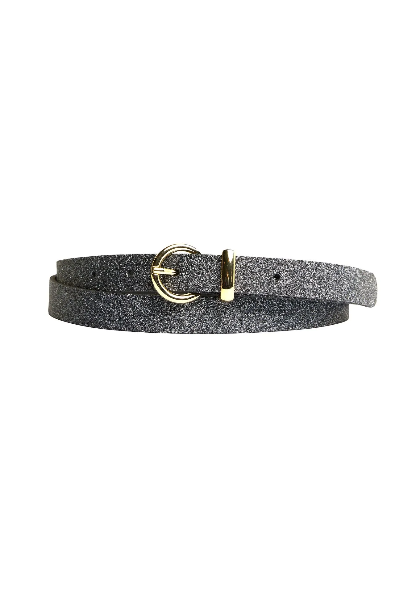 Zwarte glitter riem
