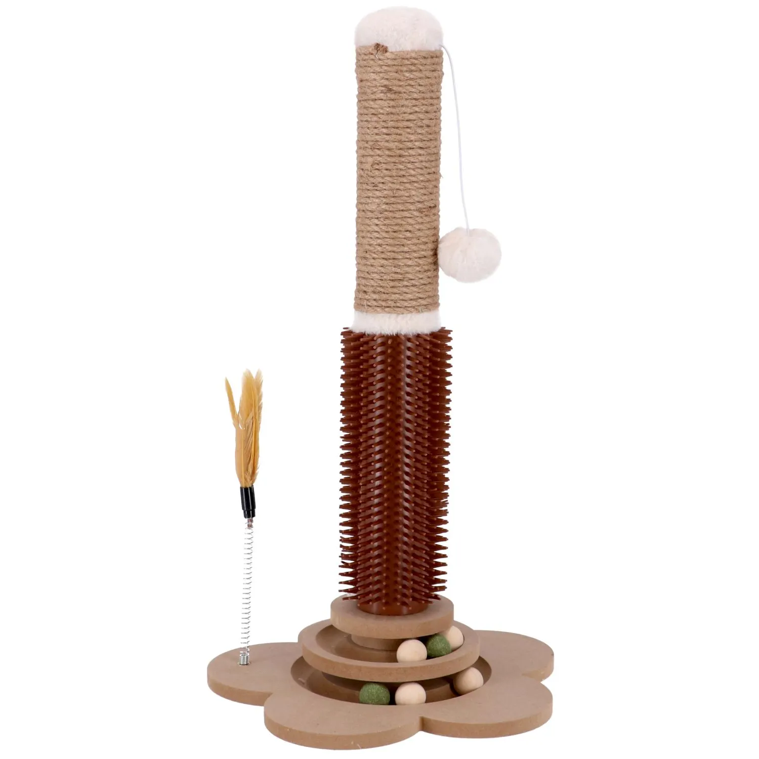 Adori Kattenkrabspel Lola - Paal - Wit&Bruin Ø30x55 cm