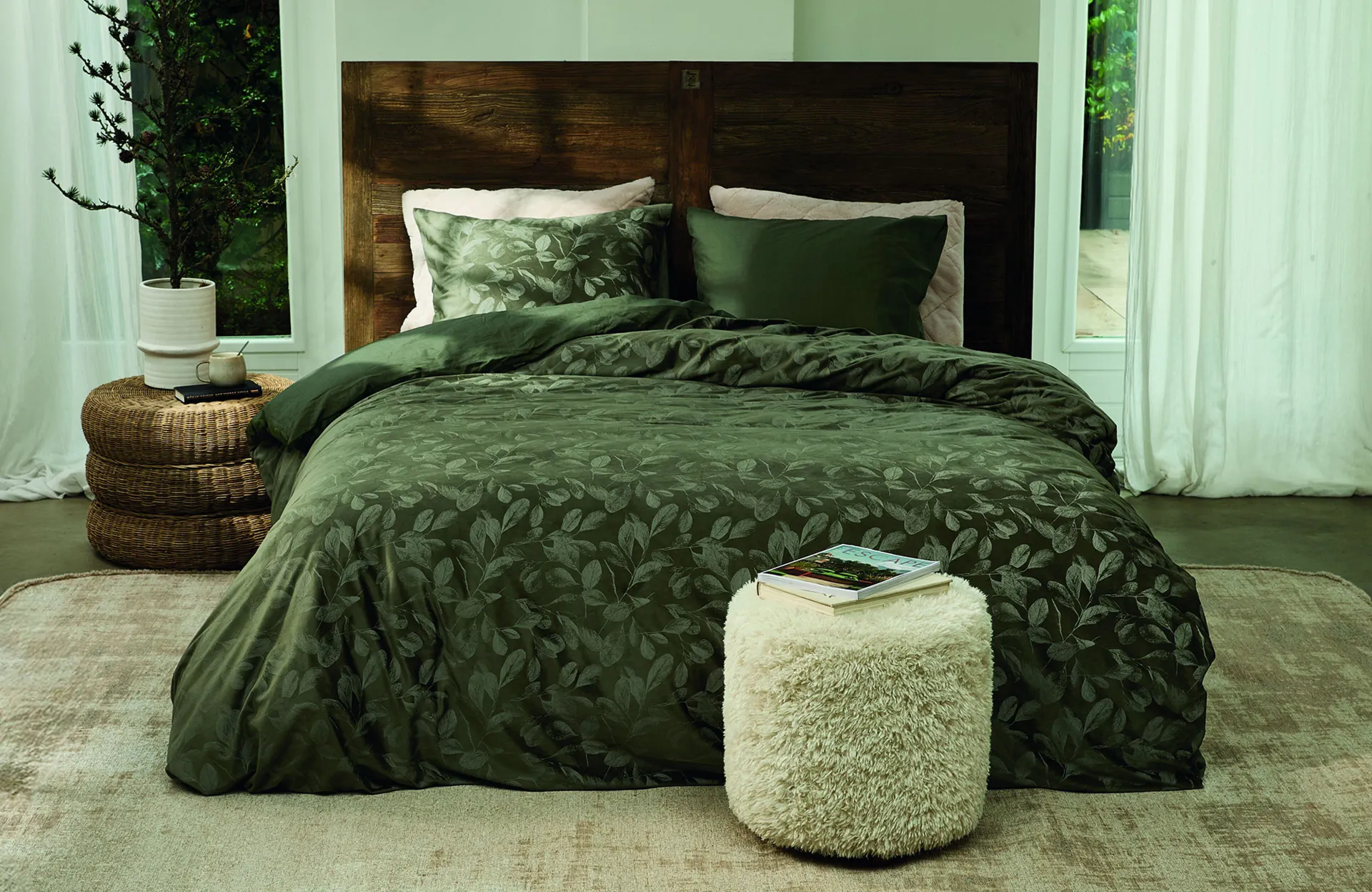 Rivièra Maison Sanu Dekbedovertrek Olive Green