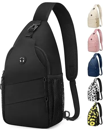 Pritent Crossbody Bags for Women Men Trendy Sling Bag Backpack Casual Chest Bag with Convertible Shoulder Strap