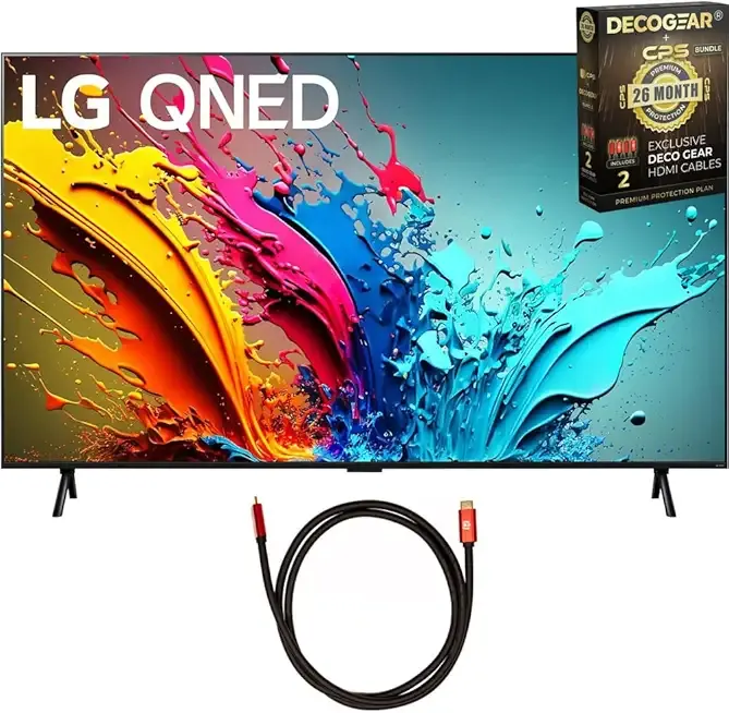 LG 98QNED89TUA 98 inch 4K HDR Smart Quantum Dot NanoCell LED TV (2024) Bundle with 4K HDMI Cable & Deco Gear CPS Exclusive 26 Month Protection Pack (BEACH-CPS-265000)
