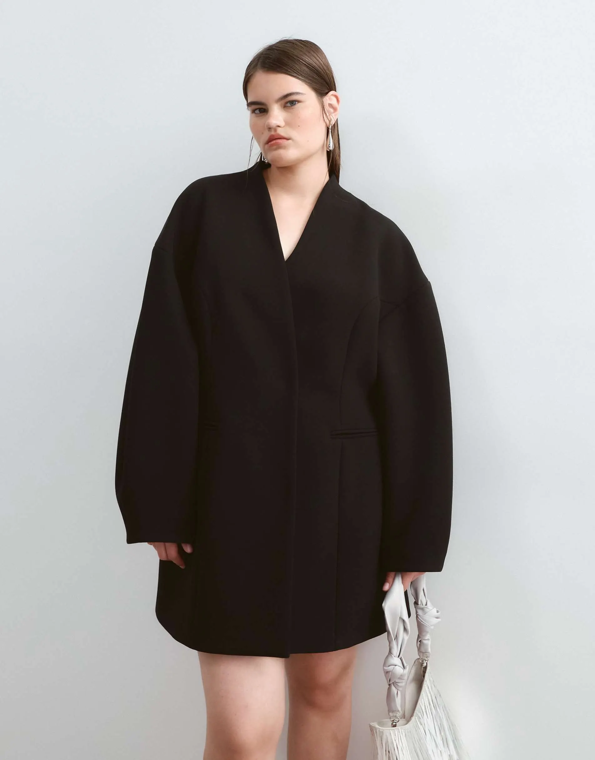 ARRANGE Curve structured blazer mini dress in blazer in black