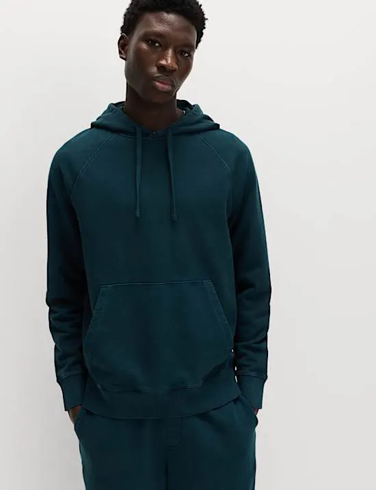 Hoodie aus reiner Baumwolle in Stückfärbung