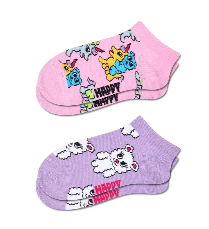 Kids 2-Pack Unicorn Low Socks
