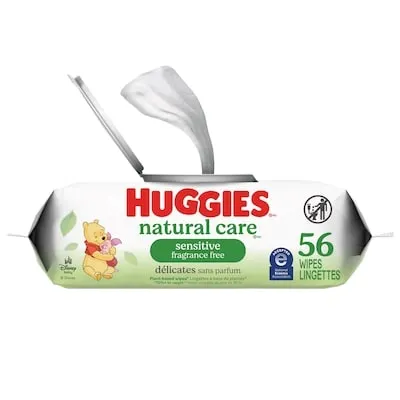 Natural Care Sensitive Baby Wipes, Unscented, 1 Flip-Top Pack (56 Wipes Total)