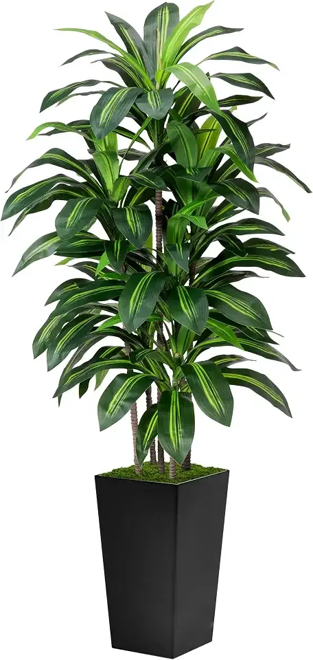 ASTIDY Artificial Plant 5FT Dracaena Fake Tree with Black Tall Planter | Faux Yucca Floor Plant in Pot, Artificial Trees Indoor for Home Office Living Room Decor