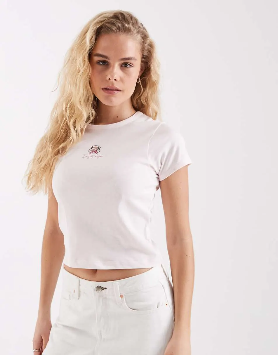 House of Sunny I'm just a girl baby tee in blush pink