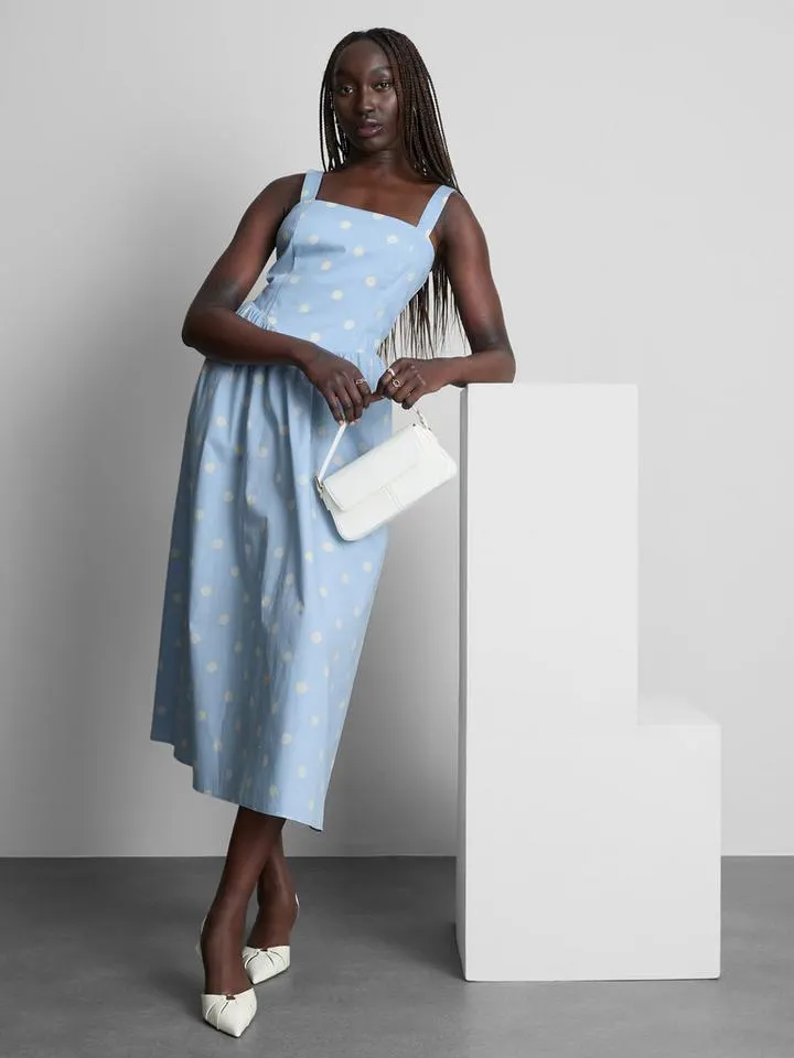 MAJOR FIND | Robe mi-longue corset à col carré