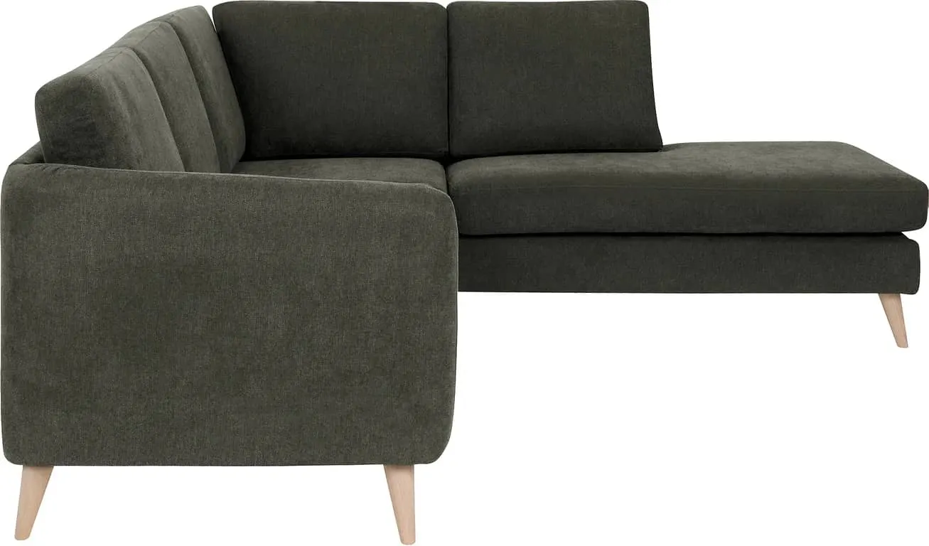 Sone høy hjørnesofa Modulsofa. 2 seter + hjørne + åpen ende i stoff Bloq, armlene W2.