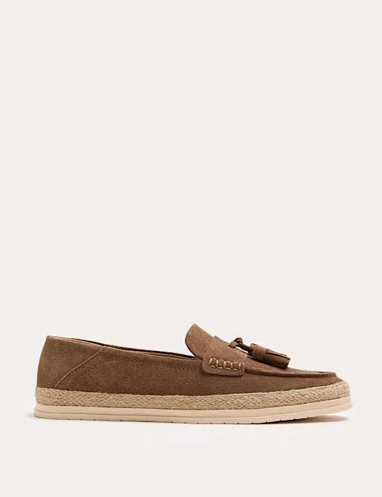 Espadrilles aus Wildleder mit Quastendetail