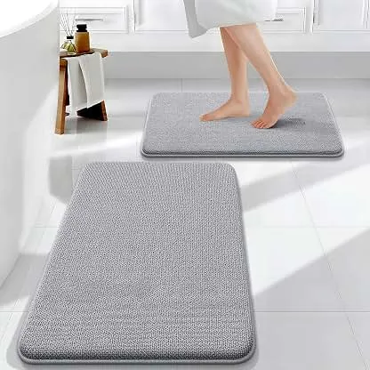 OLANLY Memory Foam Bathroom Rugs Mats Sets 2…
