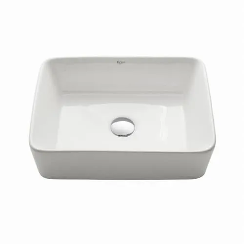 Kraus 19.20-inch x 5.28-inch x 15.20-inch Rectangular Ceramic Bathroom Sink