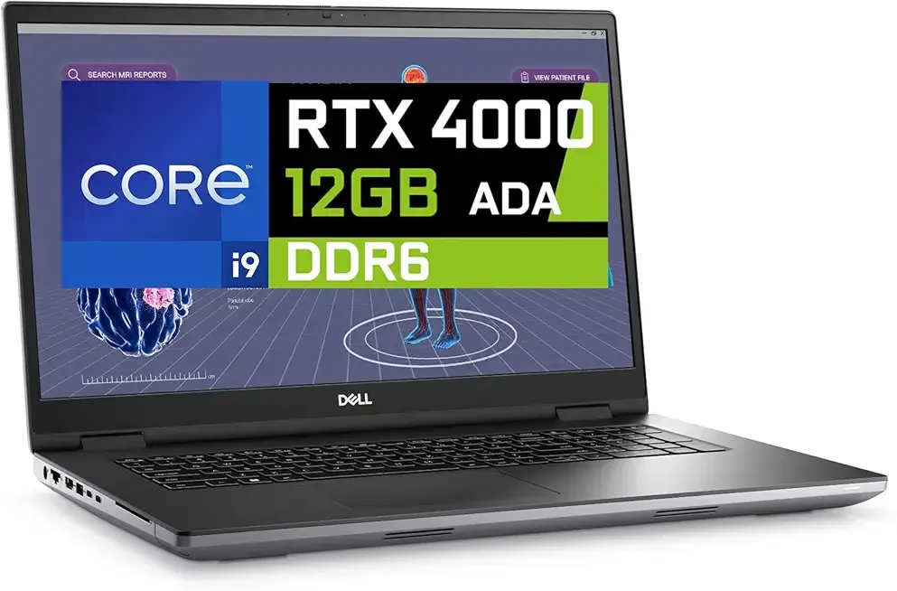 Dell Precision 7780 Mobile Workstation 17.3" FHD Laptop, Intel Core i9-13950HX, 32GB RAM, 512GB NVMe SSD, NVIDIA RTX ADA 4000 12GB, HDMI, USB-C, Wi-Fi, BT - Windows 11 Pro - AI Copilot, Grey