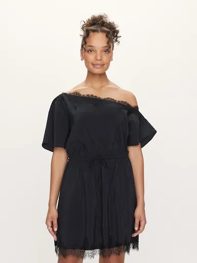 Ava Lace Trim Mini Dress