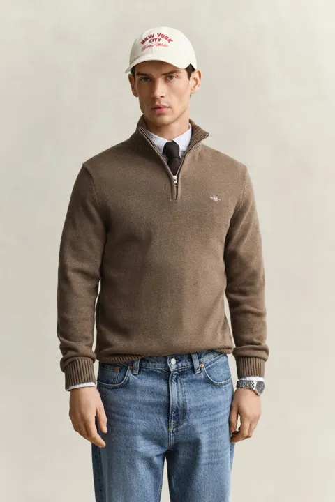 Bomullsgenser med half-zip