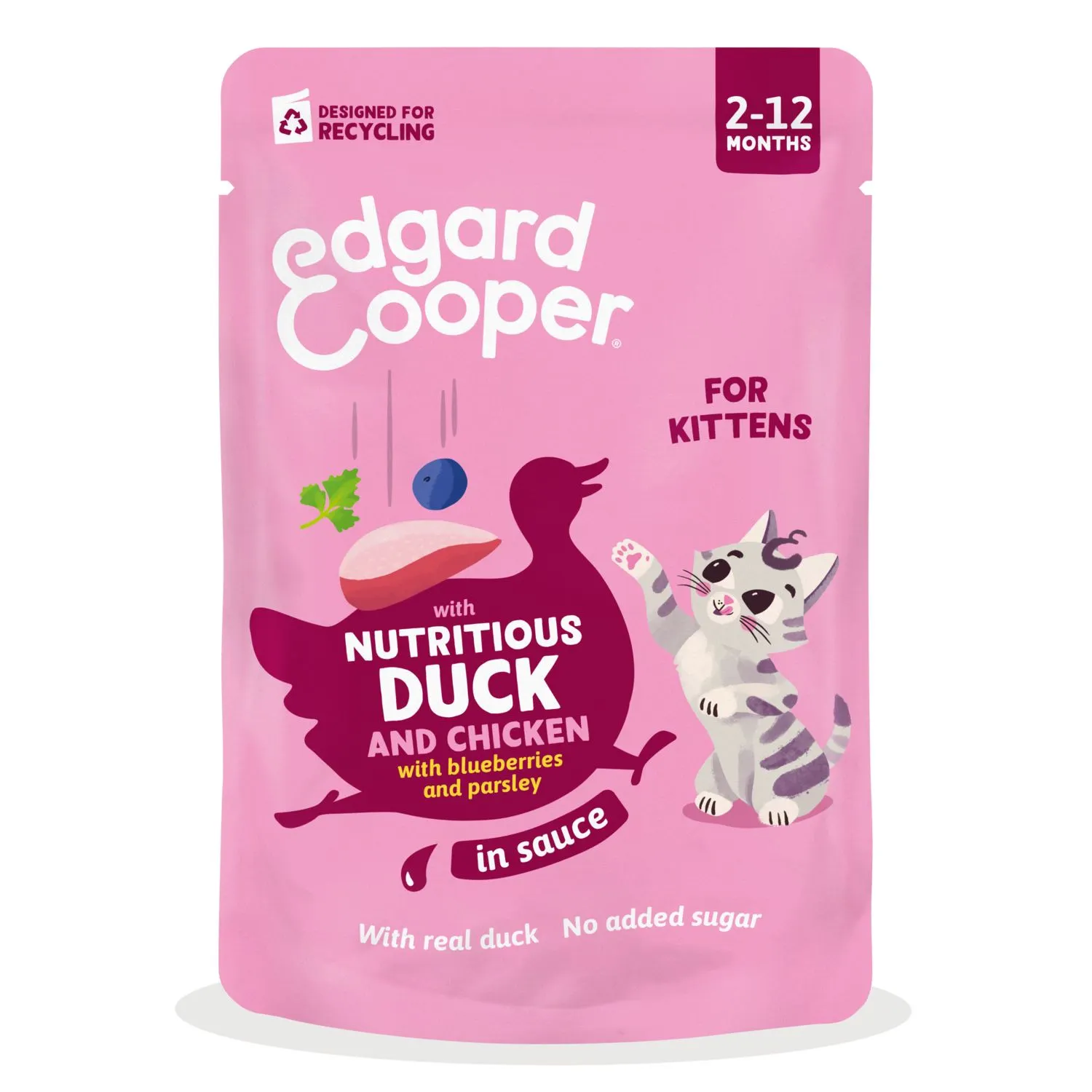 Edgard&Cooper Sauce pouche kitten - Natvoer - Eend&Kieken 85 g