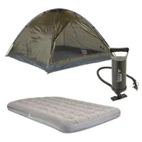 Combo Carpa Para Camping 4 Personas Nylon Dome Pack Klimber + Colchón Doble Sin Bomba 137 X 191 Cm + Bomba de Inflador Manual Polipropileno 36 cm