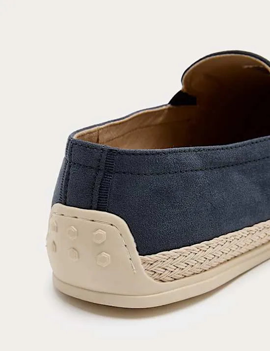 Espadrilles aus strukturiertem Canvas mit Juterand