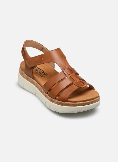 Sandalen met sleehak en plateau PALMA W4N-0754 dames bruin