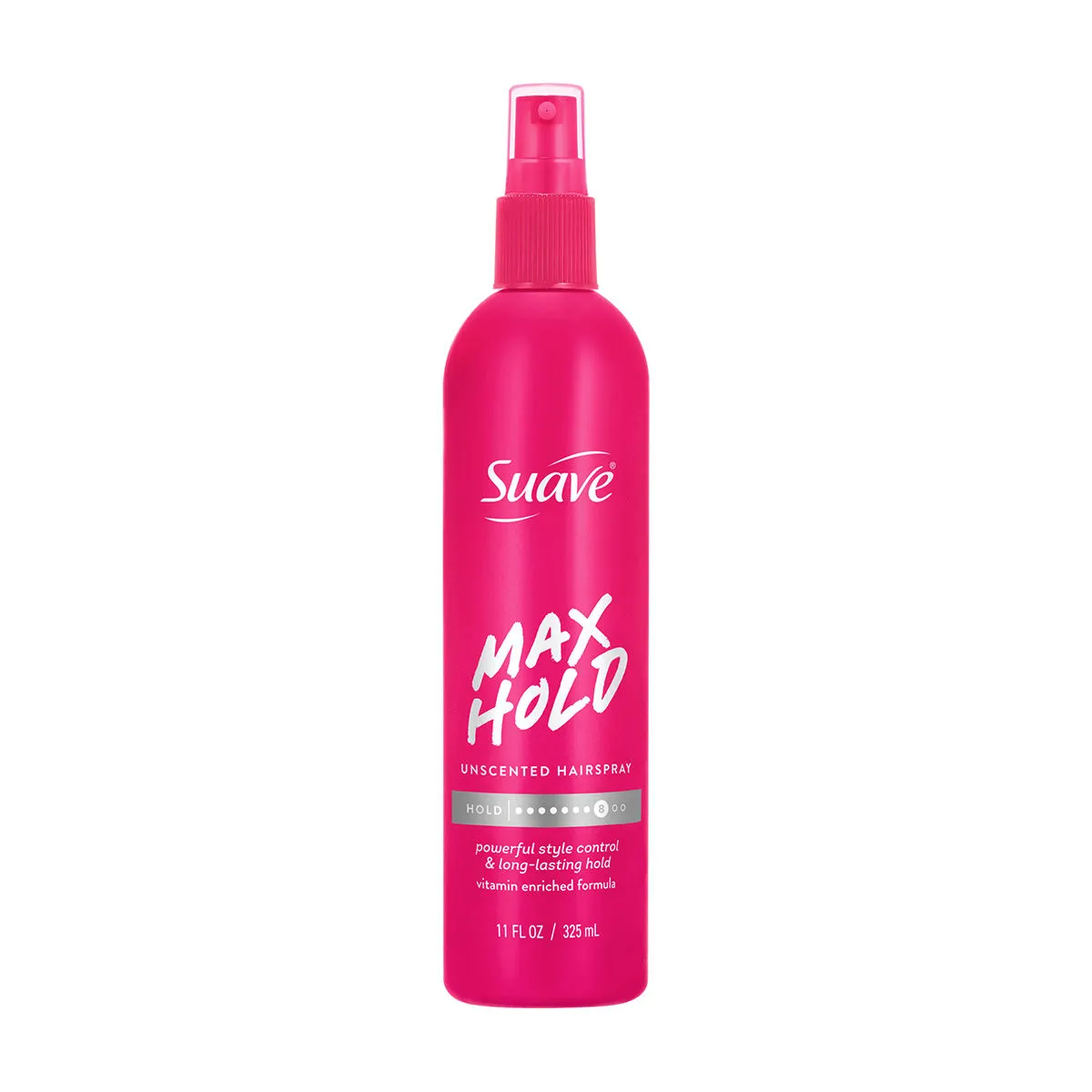 Suave Max Hold Unscented Non-Aerosol Hairspray, Strong Hold, All Hair Types, 11 oz