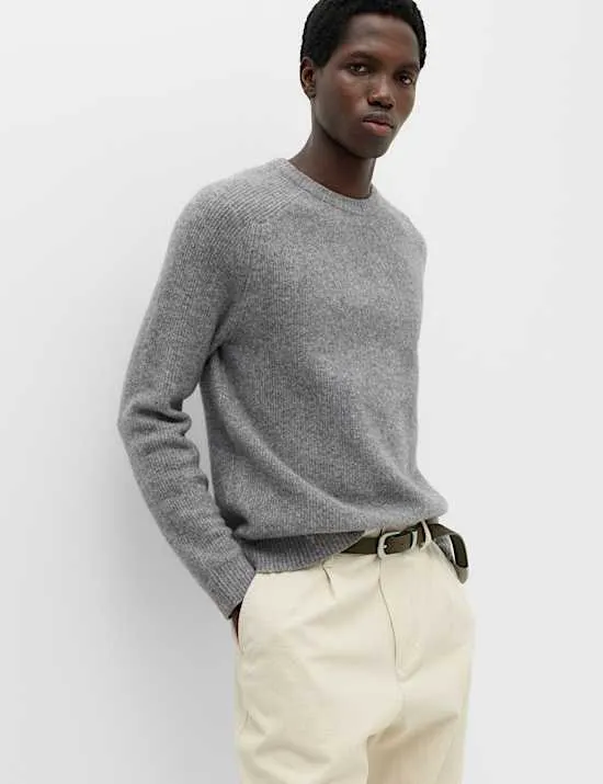 Superweicher Pullover mit Rundhalsausschnitt und Wollanteil