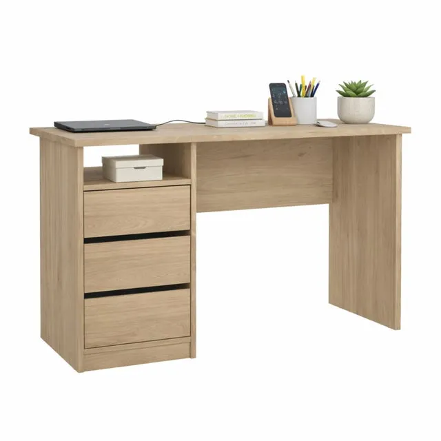 Escritorio Sil Oak con 3 Cajones Jackson Hickory 110x49x76 cm
